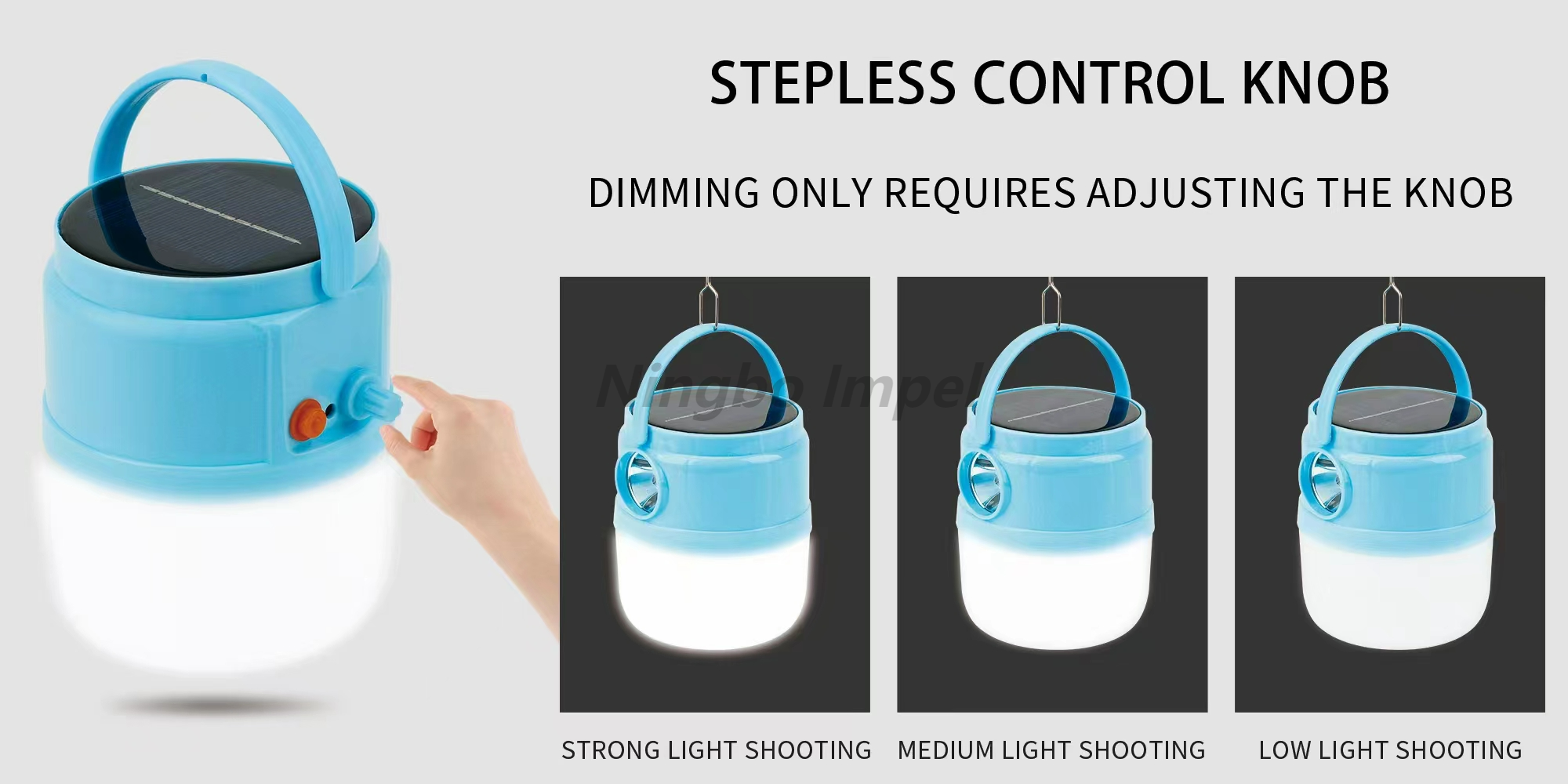 Luz LED regulable de emergencia solar portátil